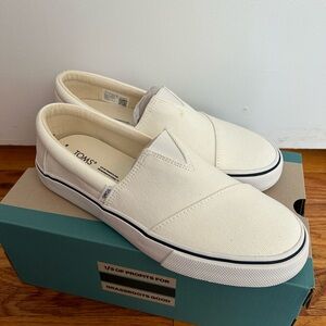 TOMS Fenix Alpargata White Washed Canvas NWT